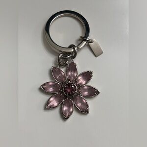 Coach Crystal Flower Keychain Charm